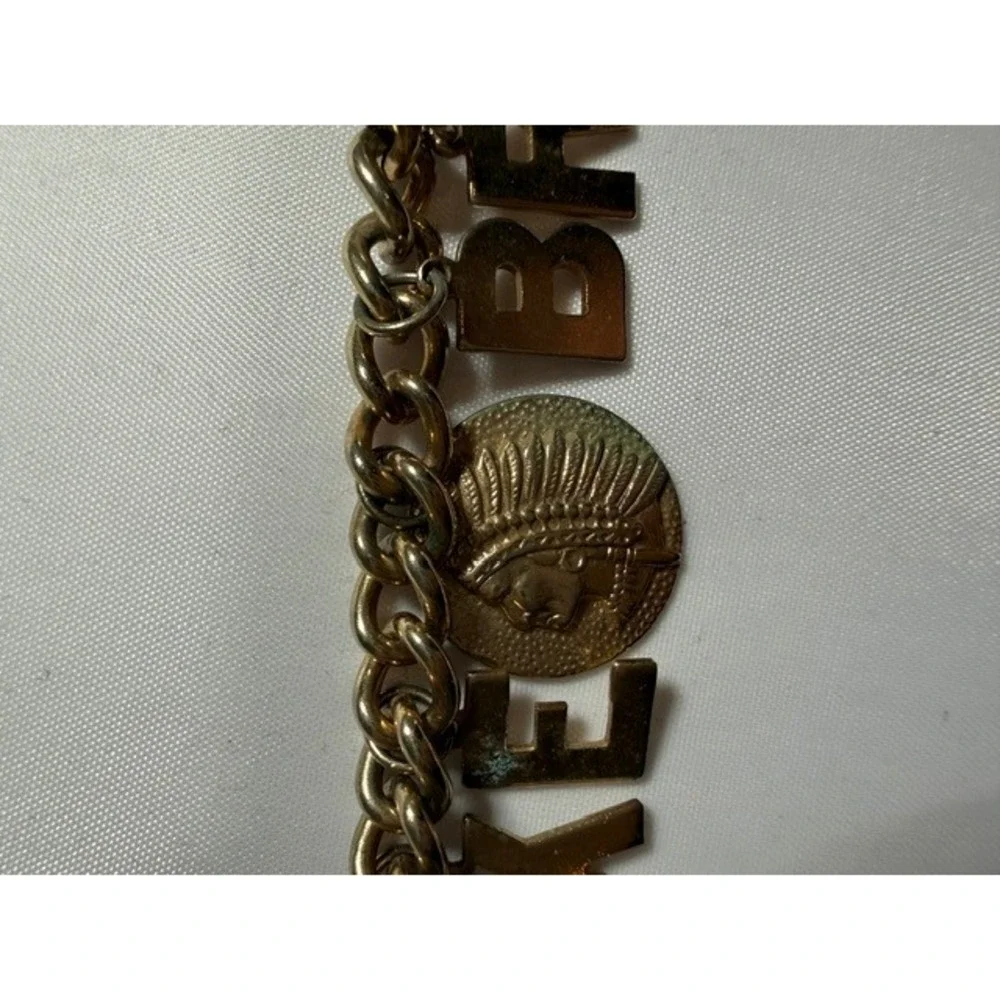 Vintage 1950s Milwaukee Braves Gold Tone Charm Bracelet MLB Baseball Memorabilia